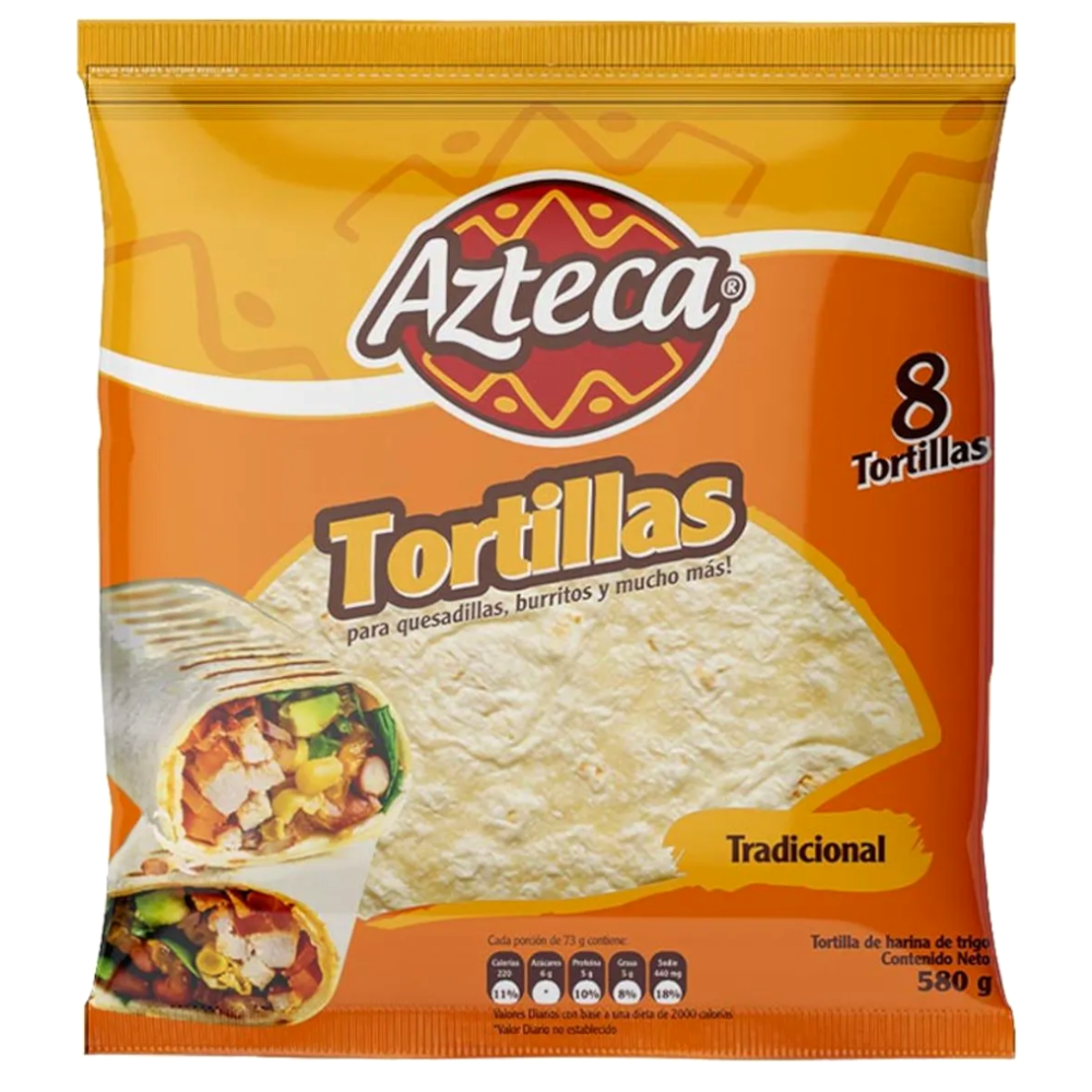 Tortillas Tradicionales Azteca 8 Unidades 580Gr | SuperBooM